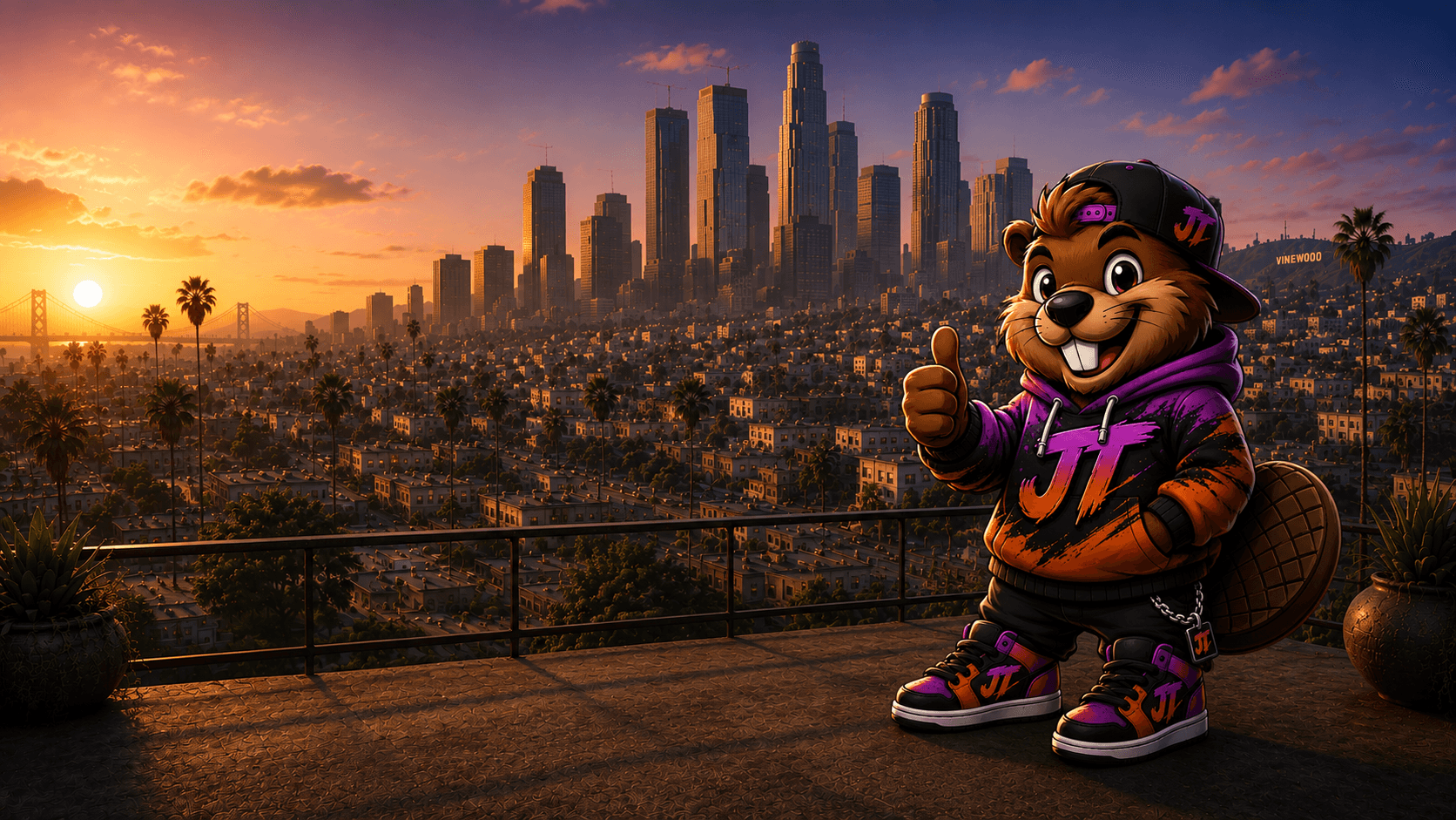 Jorge vor der Skyline von Los Santos — herzlich willkommen auf JorgeTown